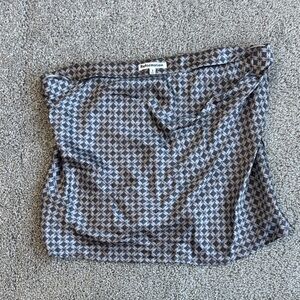 Reformation Black and Gray Geometric Mini Skirt